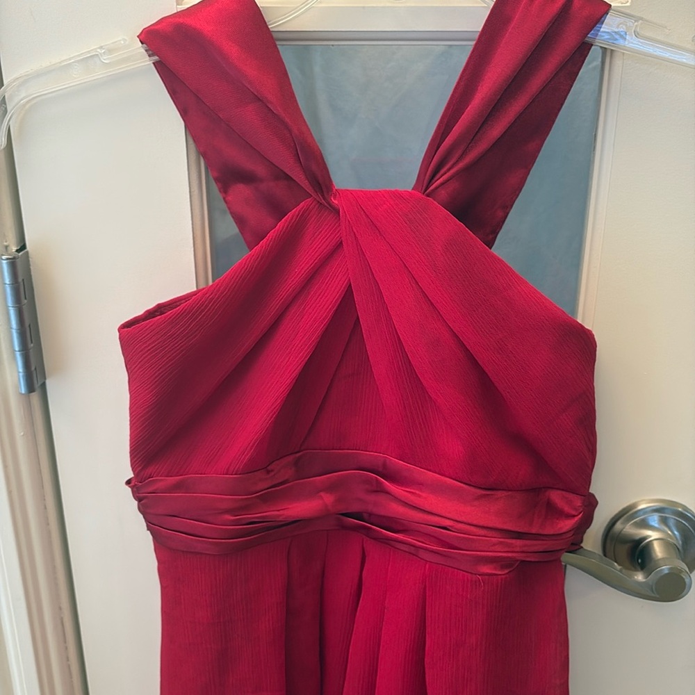 Girls red formal flower girl bridesmaid dress. Size 10